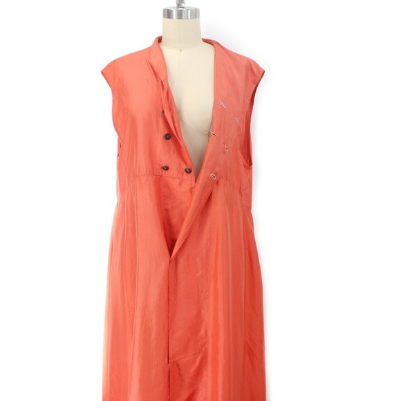 J Morgan Puett Shack Incorporated 100% Silk Empire Dress Vest Duster Long Size M - Picture 6 of 16